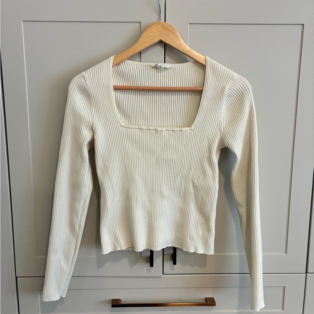 Squareneck Rib Sweater - Picture 2 of 5